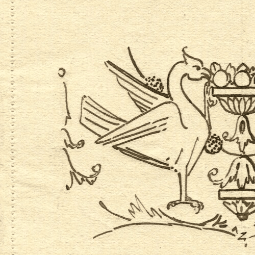Vintage Ink Original Drawing Saint-Gengoult Badge, Blason image 4