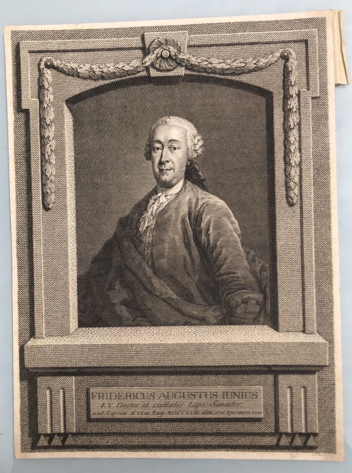 Vintage Etching Original Zitat Zuhause 1769	Johann Friedrich BAUSE (1738-1814) image 4