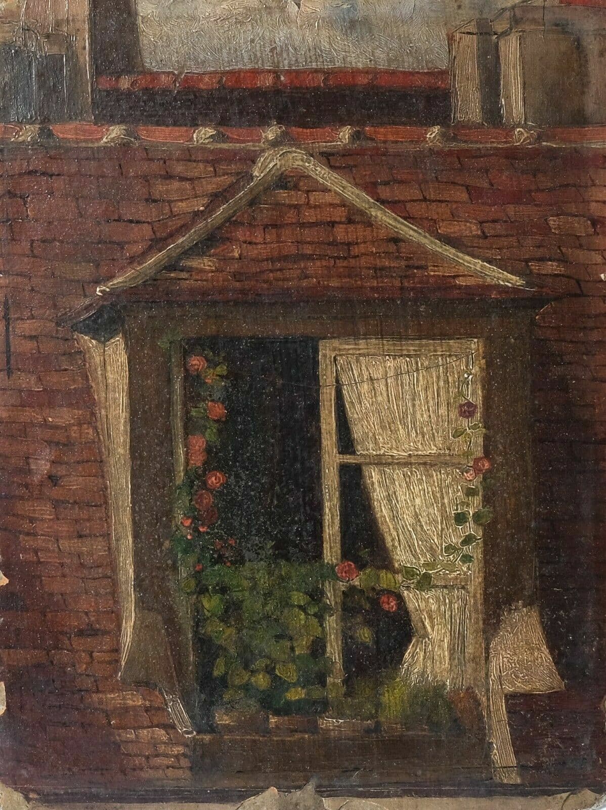 Gabriel Guay, House and Window 1875 Painting image 1