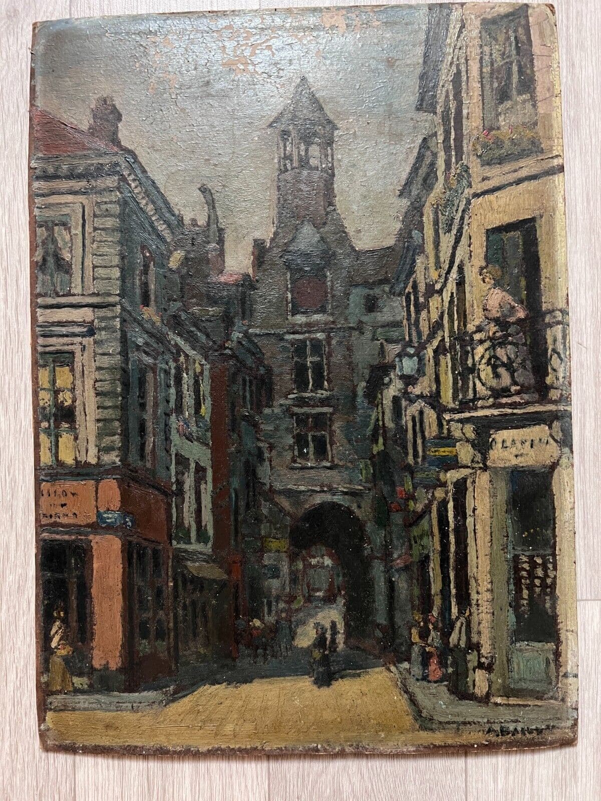 Antique Oil Painting Signed Albert BAILLY (1897-1964) Cityview image 5