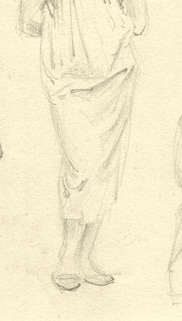 Vintage Pencil Original Drawing Woman Figures, Portrait image 5