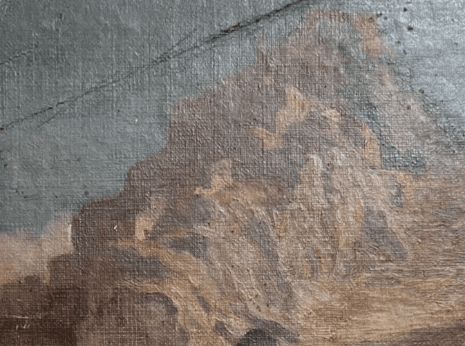 Antique Painting Original 19th century Religious, Women, Mountain, Landscape image 4