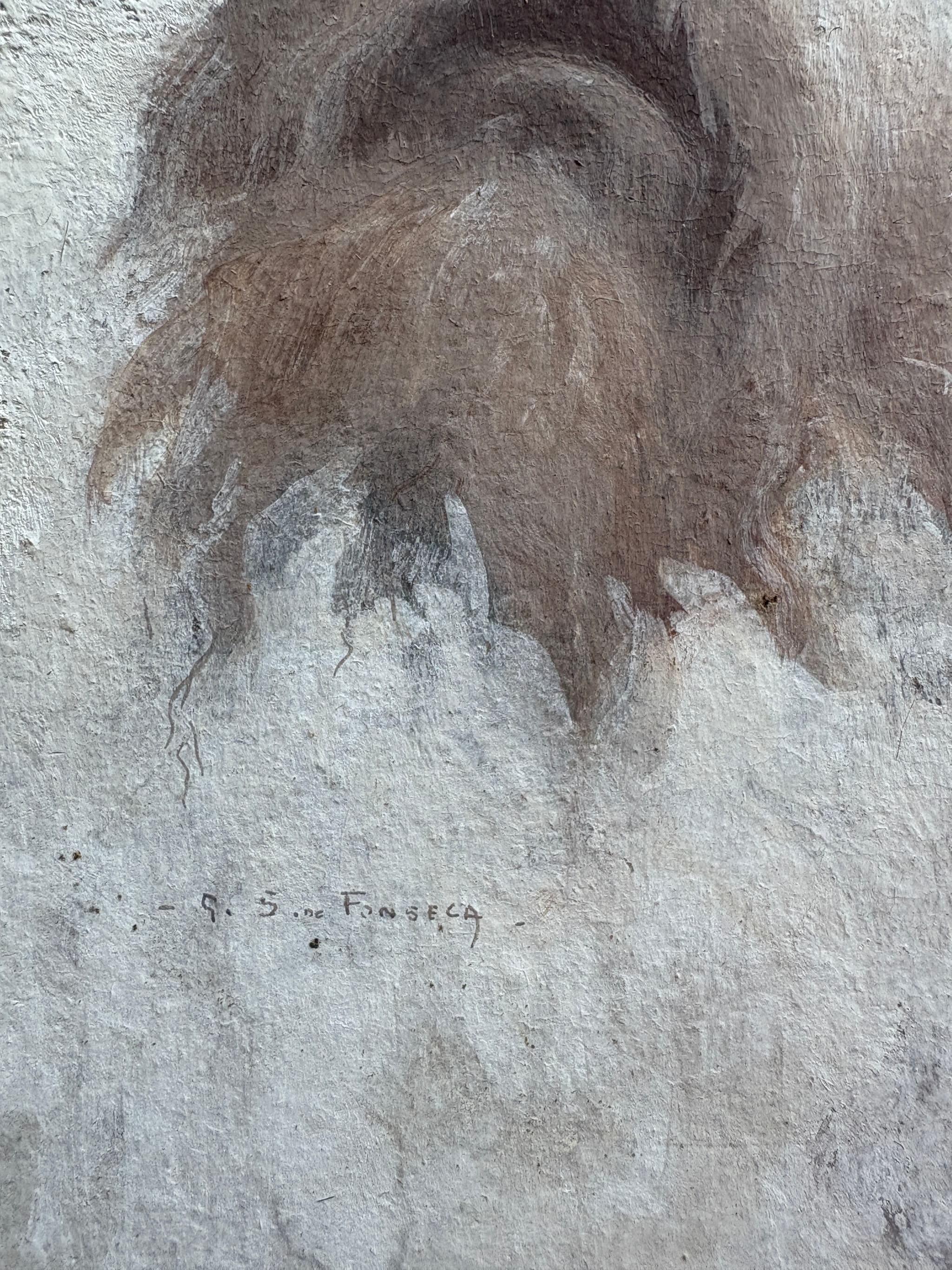 Antique Painting signed Gaston SIMOES DE FONSECA (1874-1943) Dead Man Portrait image 2