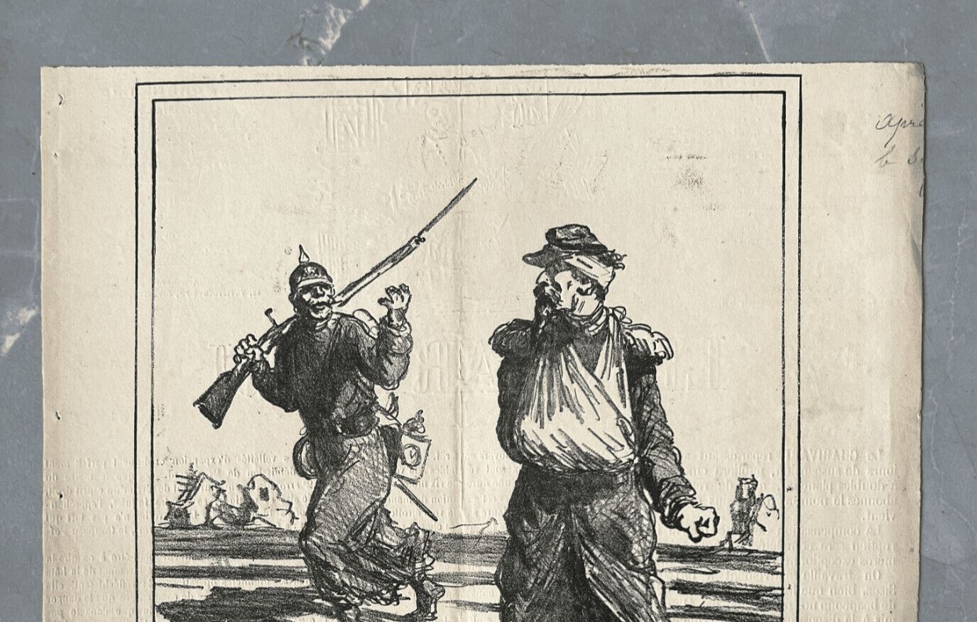 Antique Print 19th century Cham, Visites, Apres le Siege 1840 image 3