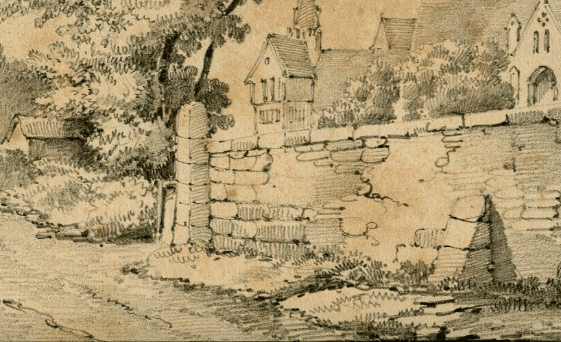 Antique Pencil Drawing Armand BLANDIN (1804-1846) Landscape Marmoutier 1866 image 5