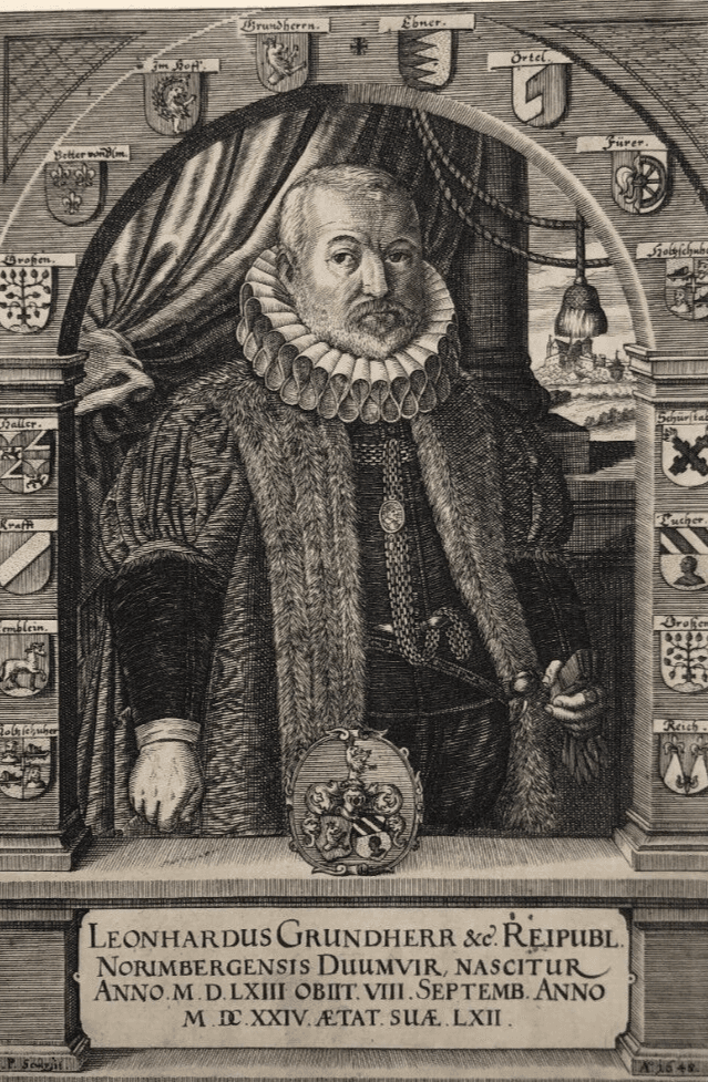 Antique Original Etching Man Portrait, Leonhardus Grundherr image 1