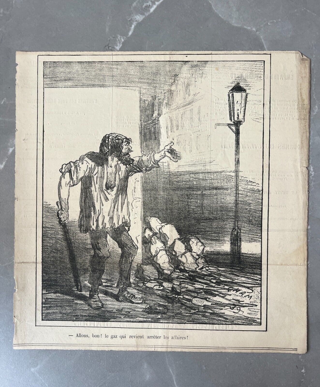 Antique Print 19th century Cham, Arretez les affaires, Apres le Siege 1839 image 5
