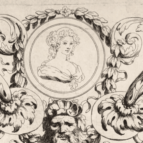 Vintage Etching Original Architecture, Portrait, Woman, Sculpture 18th century image 3