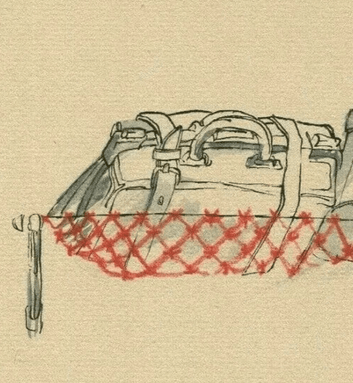 Vintage Ink Drawing Suitcase, Bag, Luggage, Object, Train, Travel, Still Life image 2
