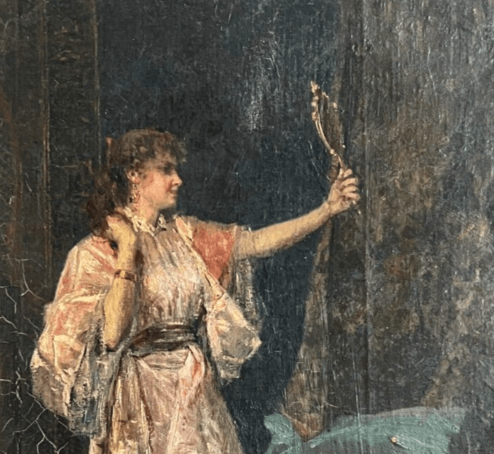 Antique Painting by José DE CALA Y MOYA (1850-1891) Oriental Scene image 4