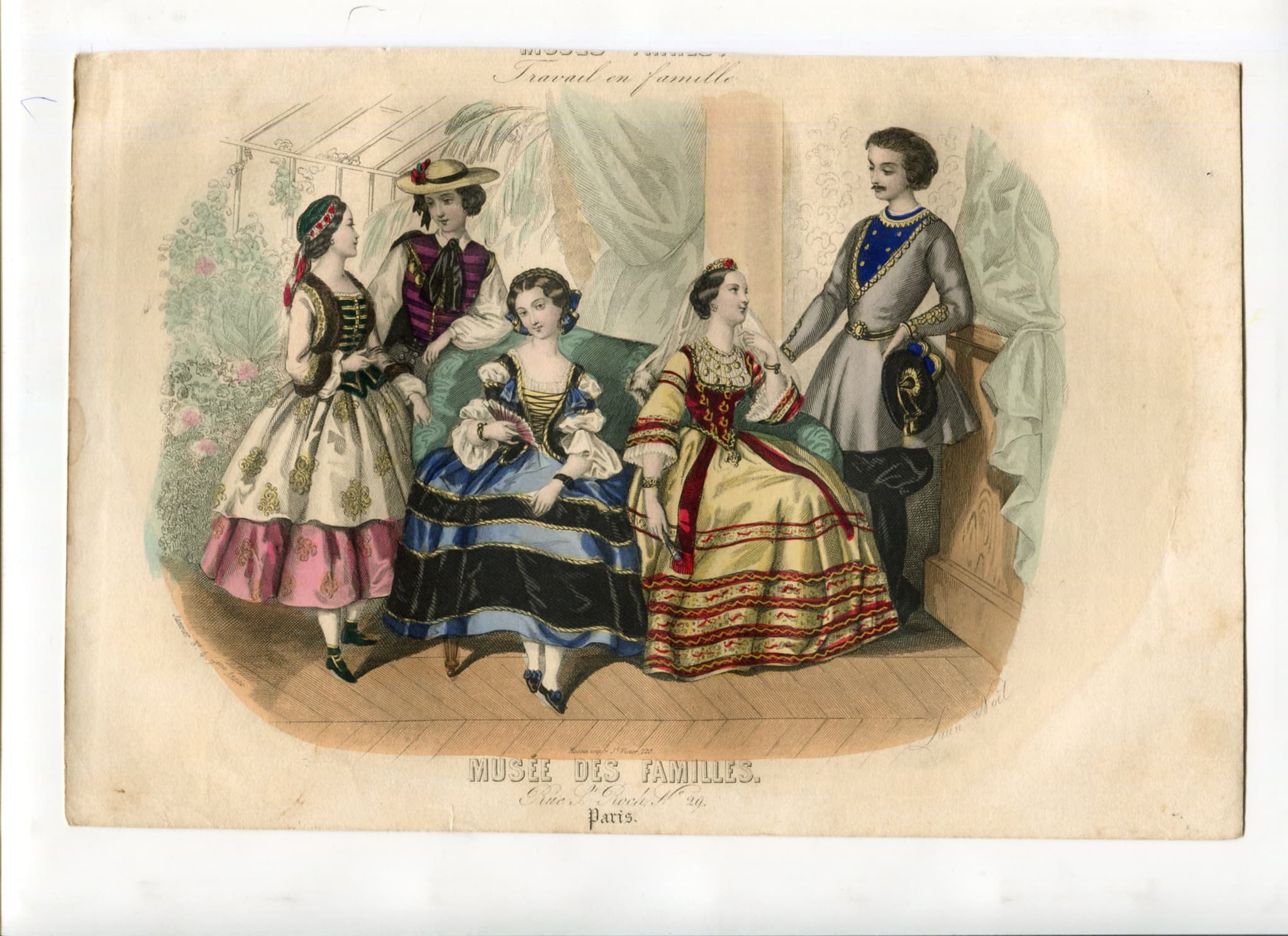 19th-Century French Fashion Illustration - Musée des Familles, model antique image 2