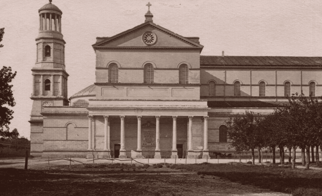 Vintage Photograph Italy, Roma Landscape St Paul Basilica 1901 image 1