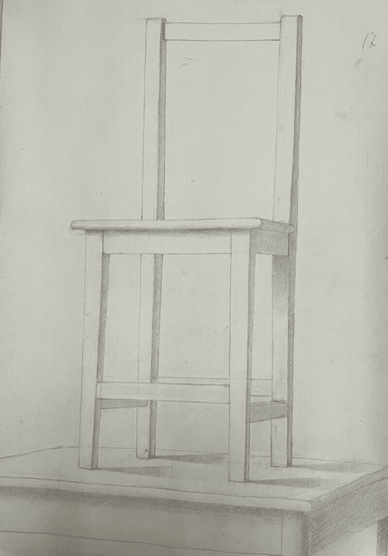Antique Architecture Original Drawing Architecture, Chair, Sketch image 1