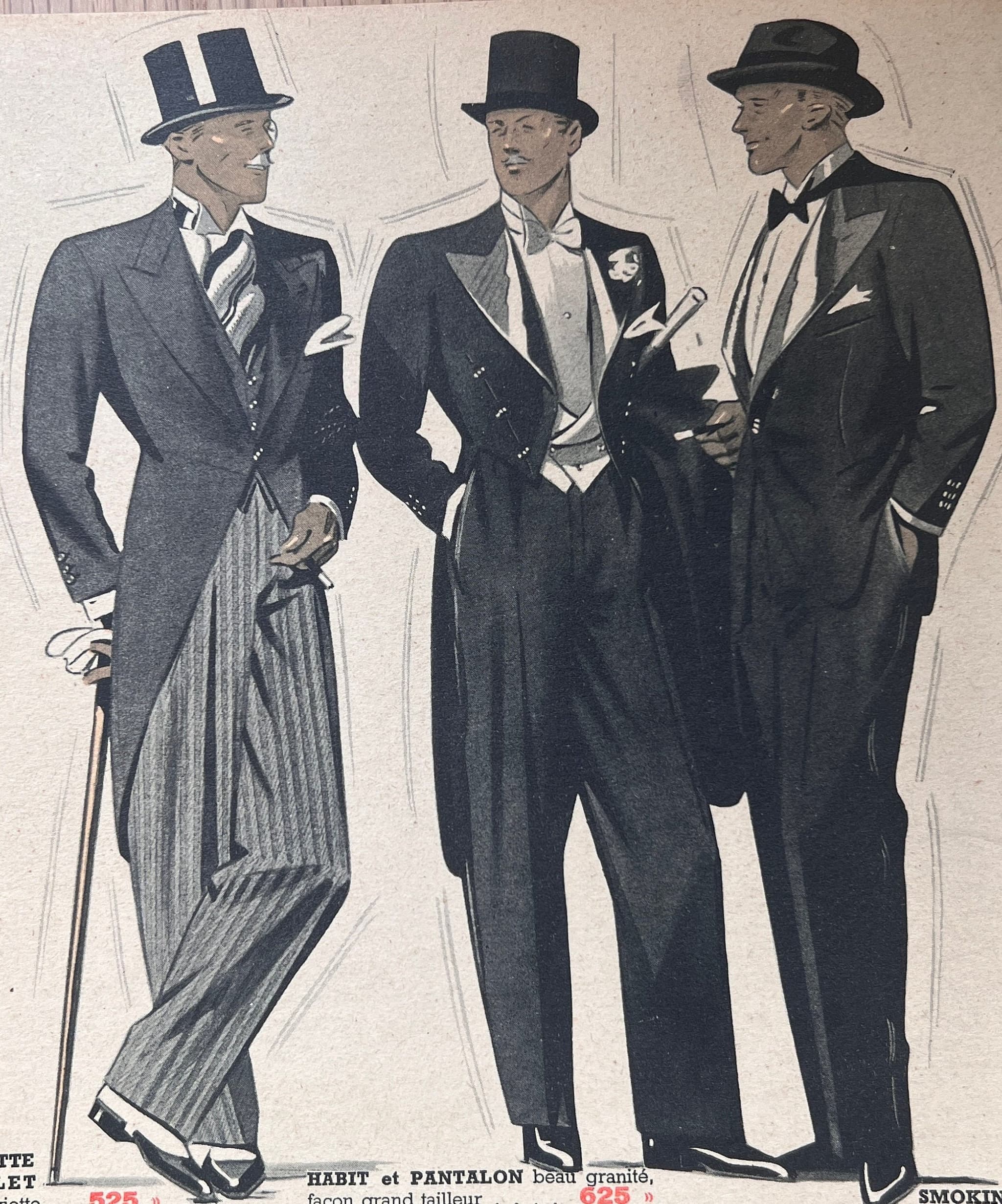 Elegant Men's Formalwear - Vintage Fashion Illustration, Ad 1940' Fashion Man image 1