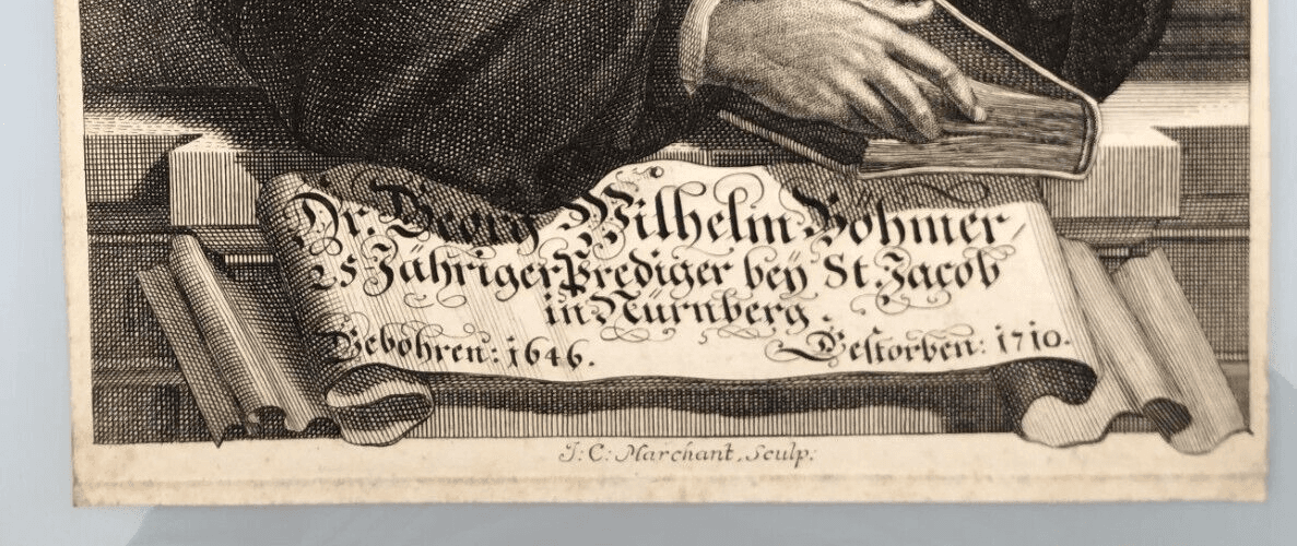 Antique Etching Original Religious, Portrait, Bohmer signed image 4