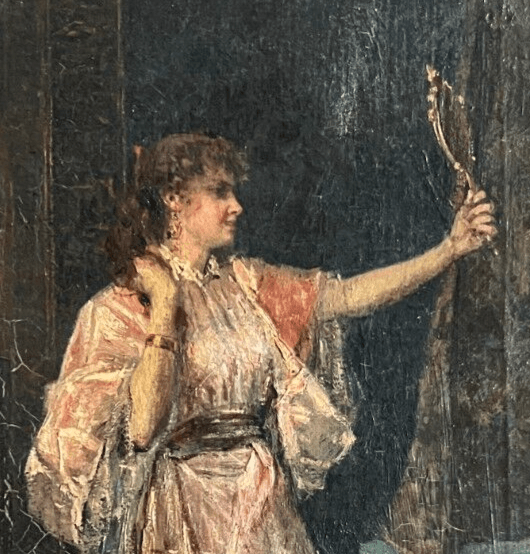 Antique Painting by José DE CALA Y MOYA (1850-1891) Oriental Scene image 2