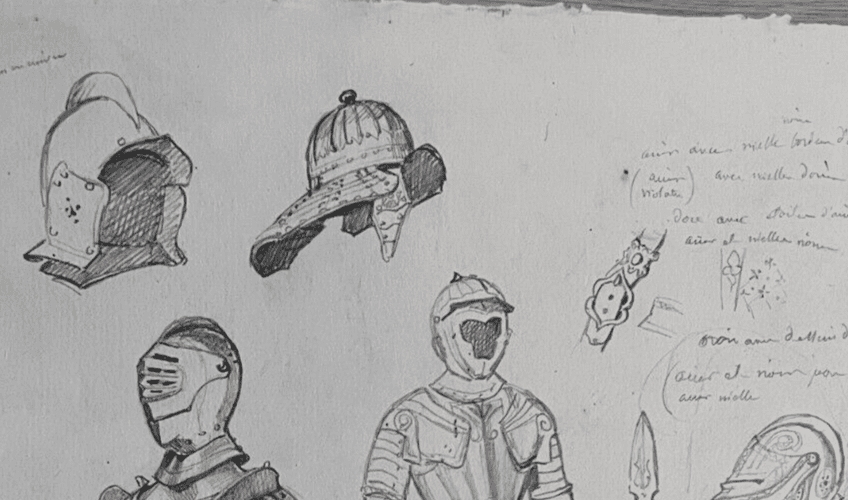 Antique Original Drawing 19th century Knight Portraits Sketches image 2