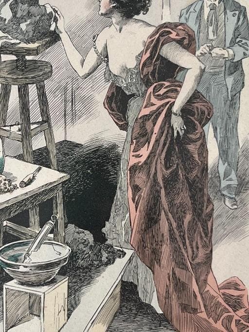 Les Profanations - Antique Satirical Illustration image 6