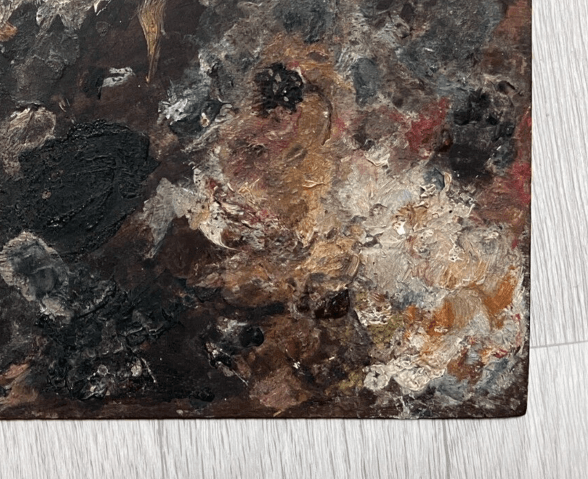 Antique Painting Artist Palette Saint Bernard sur Saône Studio, Utrillo image 5