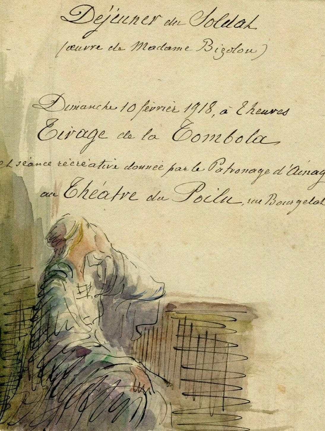 Drawing Menu with a Woman Figure