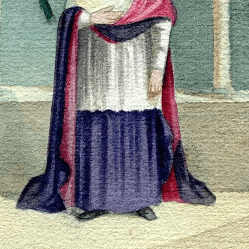 Antique Drawing, Ecclesiastical Clothes, Christian Cardinal Cappa magna image 3