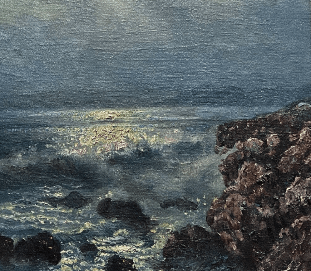 Vintage Painting Oil Nicolas EVREINOFF (1879-1953) Maritime Landscape, Seascape image 3