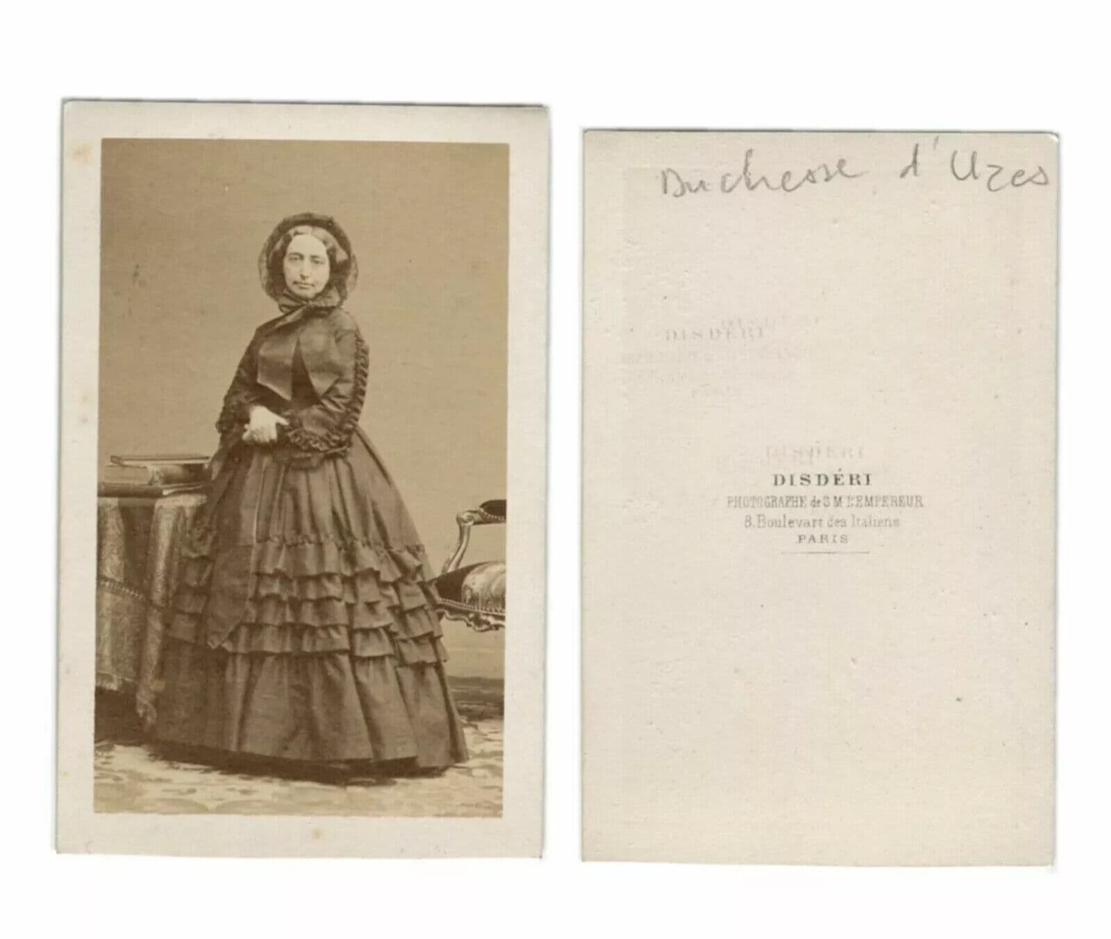 DISDERI CDV Photograph Duchess of Uzes, photo, Albumen, vintage 1870 image 6