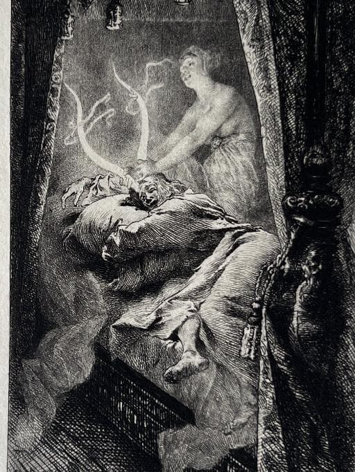 Antique Goya-Inspired Etching - Tragic Scene image 6