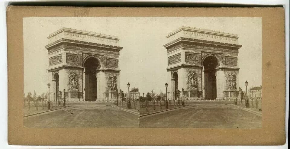 Vintage Stereoview - Arc de Triomphe Paris - Albumen c. 1870 image 4