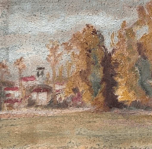 Vintage Oil Original Painting Landscape Forest Trees image 2