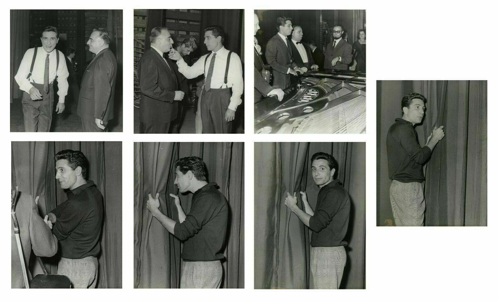 Vintage Photographs Reportage Gilbert Becaud, Olympia , Actor 22/09/1960 x7
