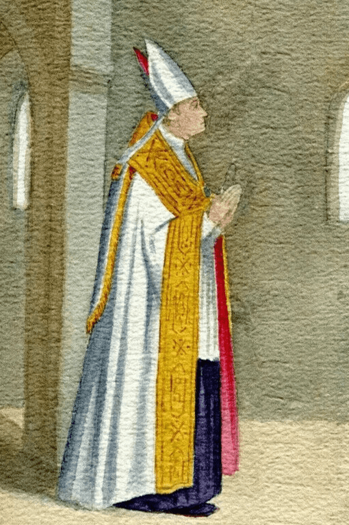 Antique Drawing Original Costume, Man, Italy, Religious, Church, Pope image 1