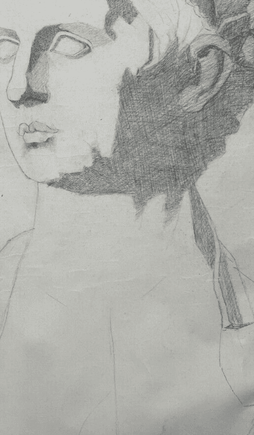 Antique Original Drawing Man, Portrait, Sculpture, Profil image 6