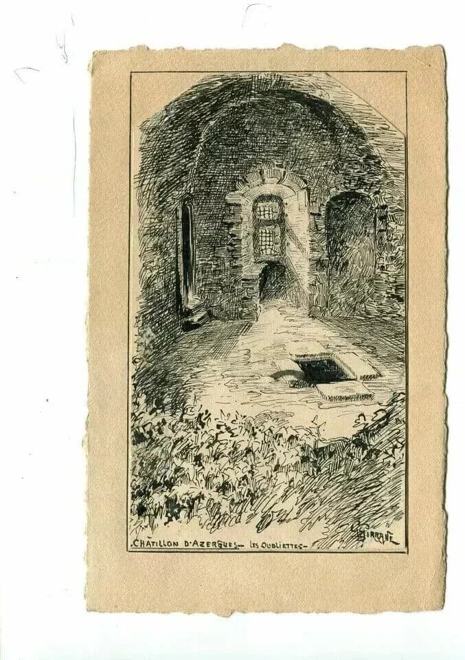 Vintage Ink Drawing signed Chatillon Azergues, les Oubliettes by GIRRANE image 5
