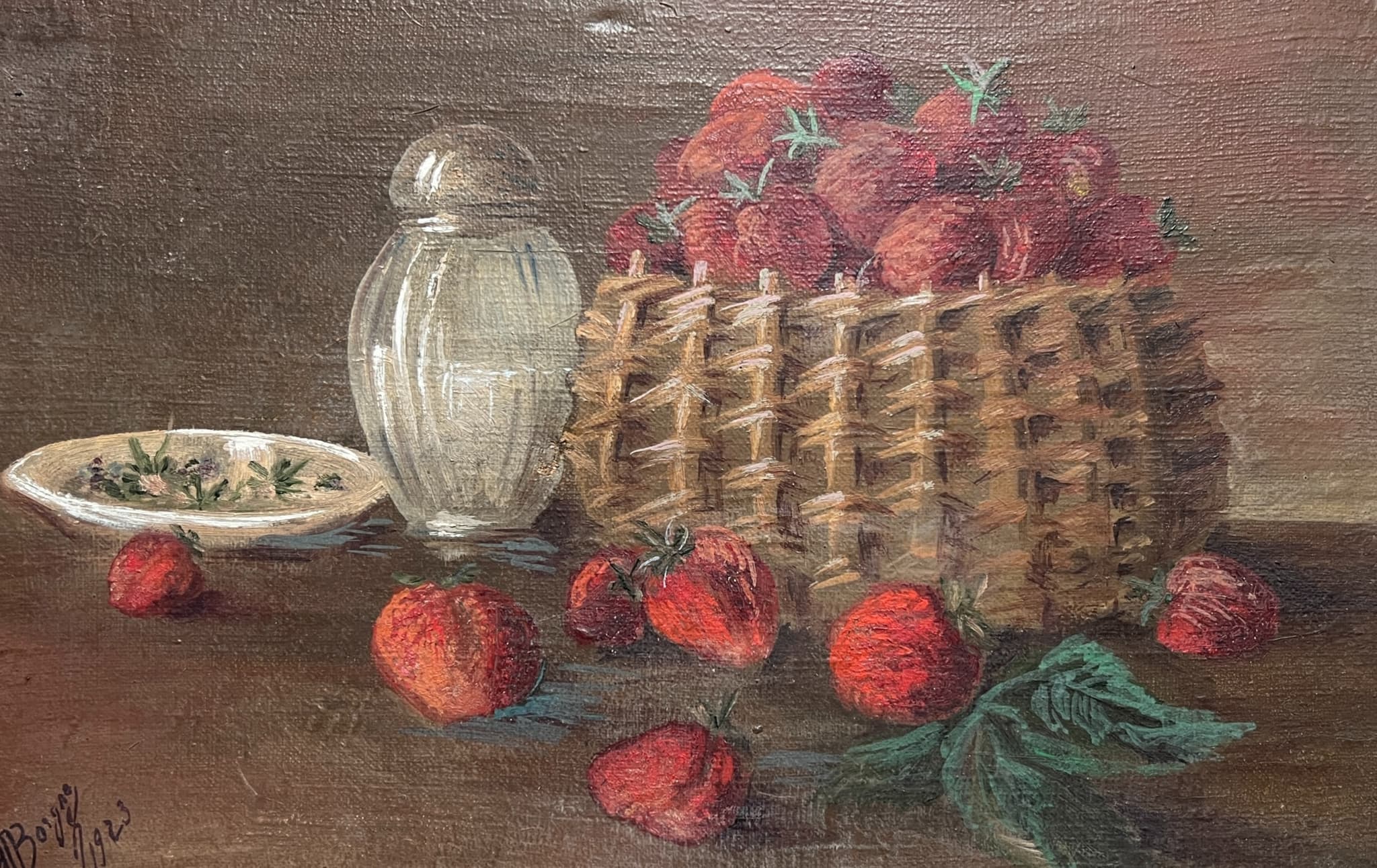 Painting Strawberries Still Life and Sugar Pot image 1