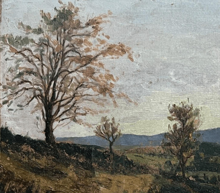 Antique Original Painting Landscape, Forest, Trees image 2