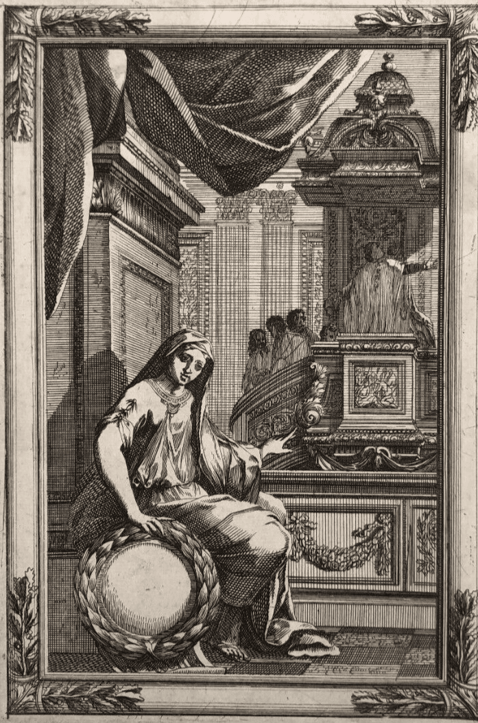 Antique Etching Original Religious, Architecture, Woman, Portrait Jakob WANGNER image 2