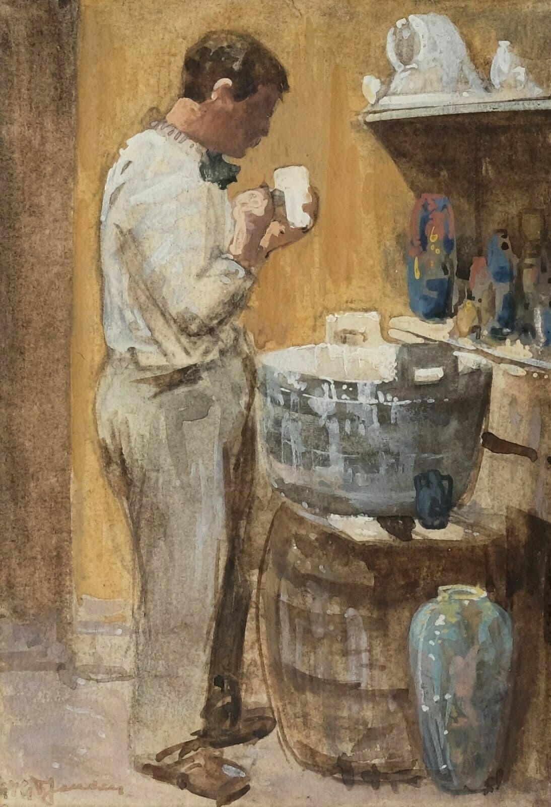 Willem JANSEN (1871-1949) Artist Vase Painting
