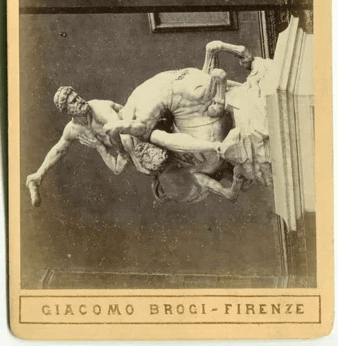 Vintage Stereoview Giacomo BROGI - Florence Il Centauro di Gian Bologna c. 1870 image 4