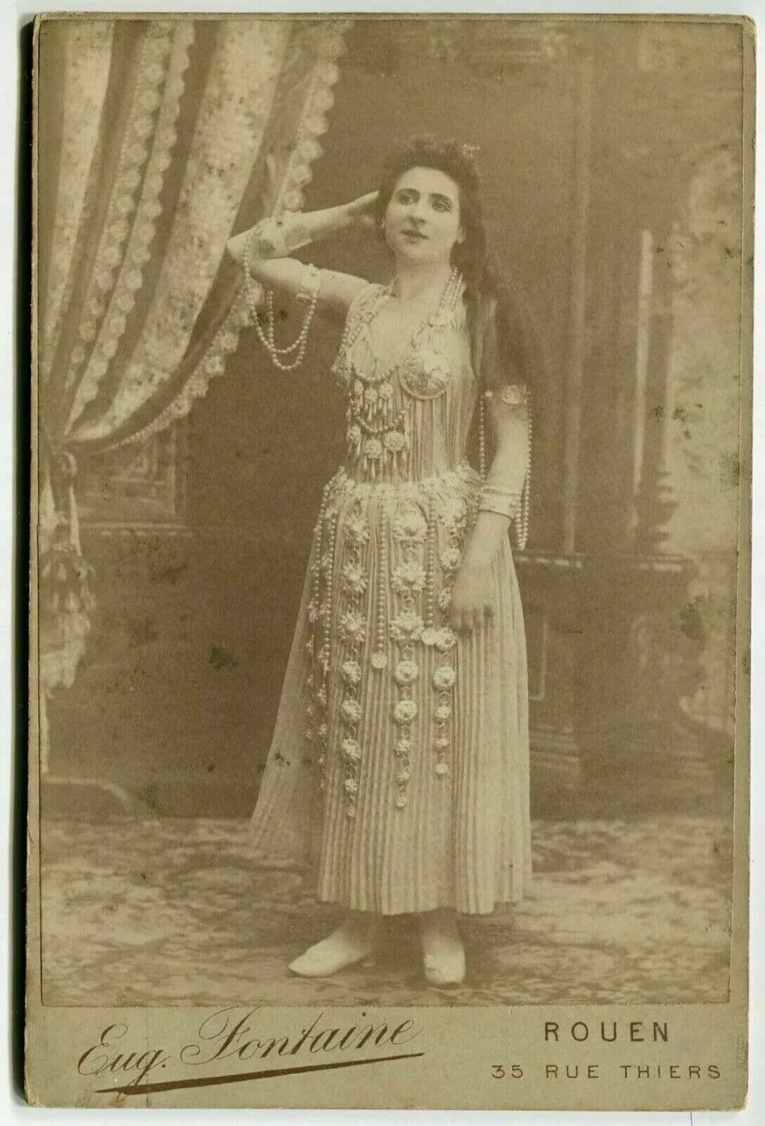 Cabinet Card Photographs Eug. Fontaine Portrait Woman Actress c. 1870