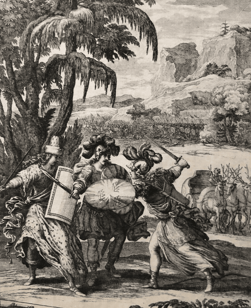 Etching by François Chauveau (1613-1676) Fighthing, Conflicts, History