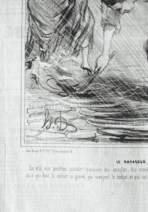 Antique Print 19th century Daumier, Bohemiens de Paris, le Ravageur image 5