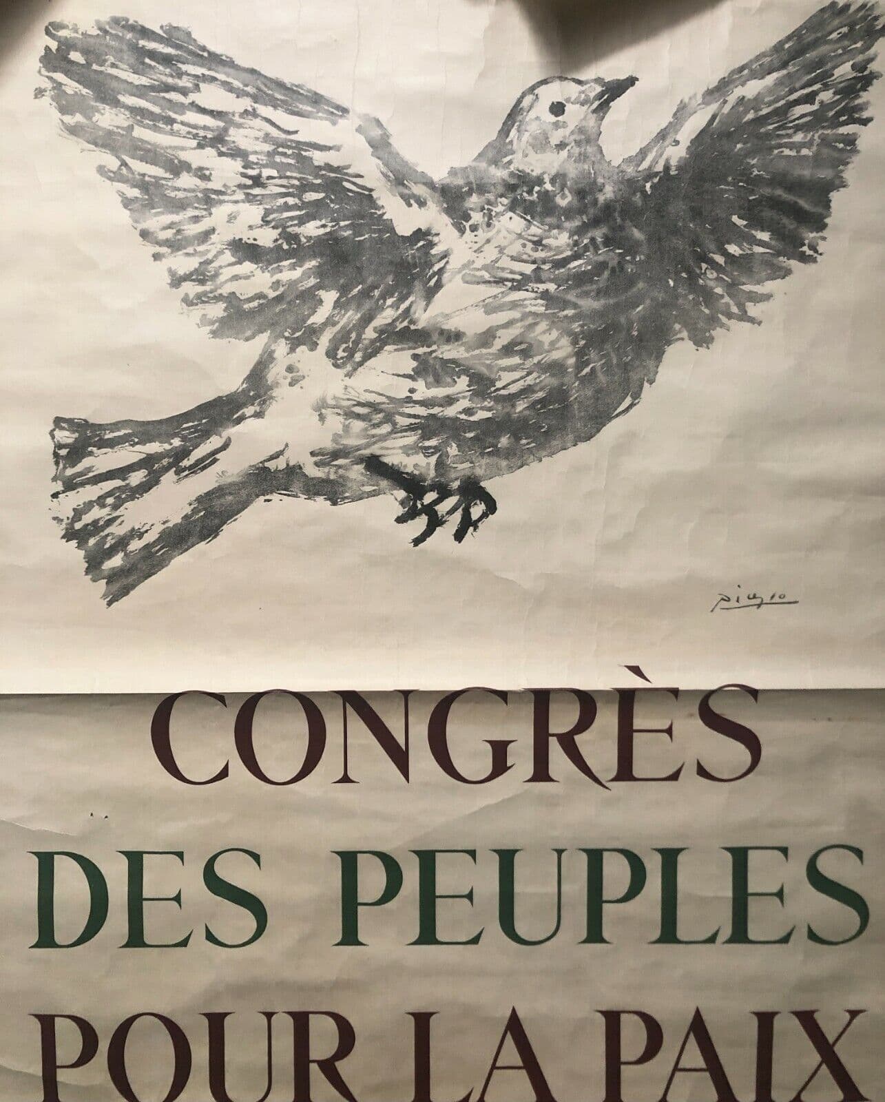 Vintage Poster Pablo Picasso Congrès des Peuples pour la Paix Vienne 1952 image 1
