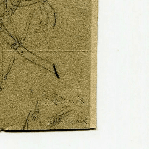 Antique Pencil Drawing 19th century Soldier, Military, Orientalist Artwork image 2