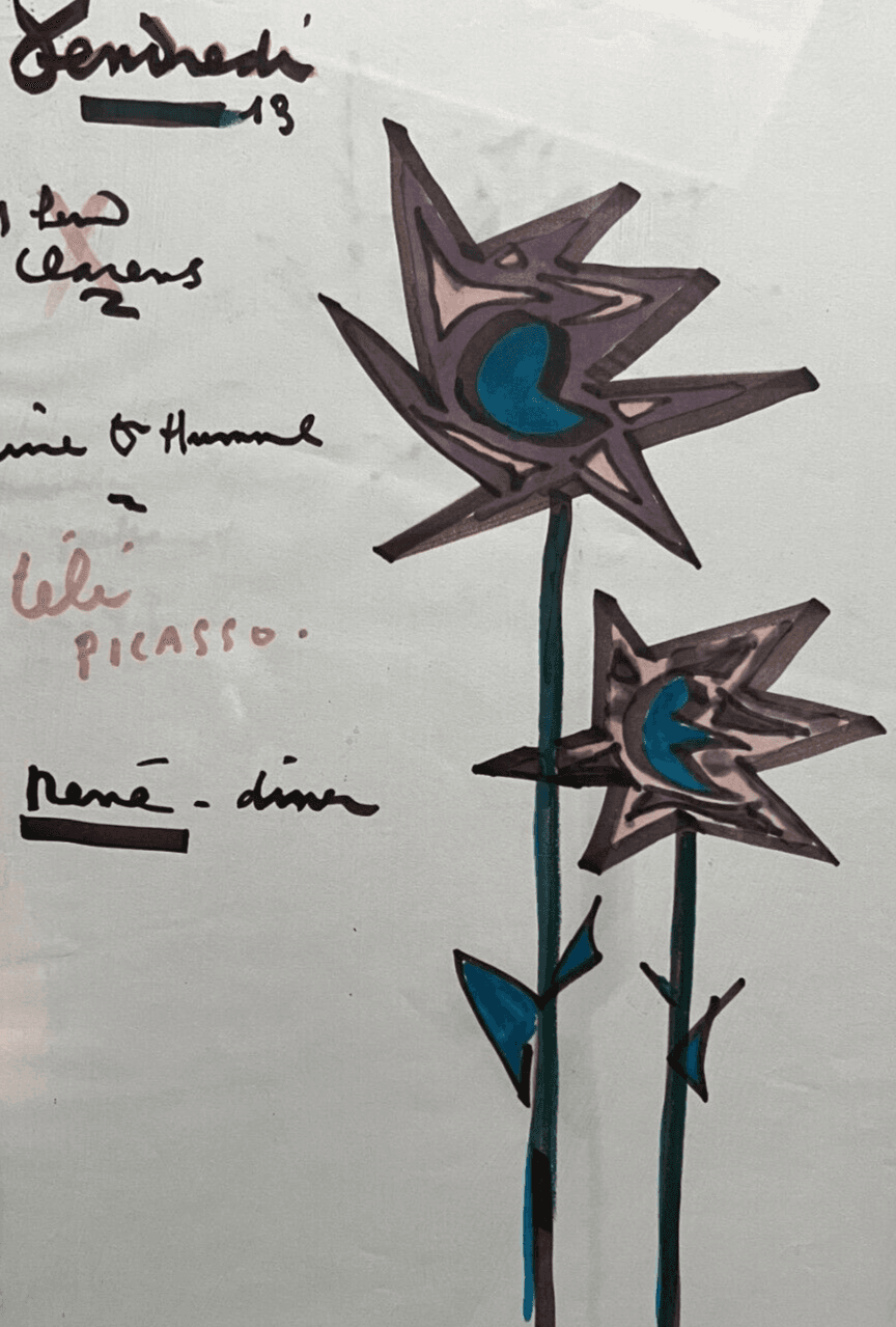 Original Art Contempory Vendredi 13, Flowers Jacques PRÉVERT (1900-1977) image 1