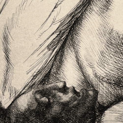 Antique Etching Original Luc LAFNET (1899-1939) Nude, Gala, Rare image 3