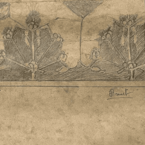 Antique Original Drawing Flowers, Floral, Still Life, Sketch image 4
