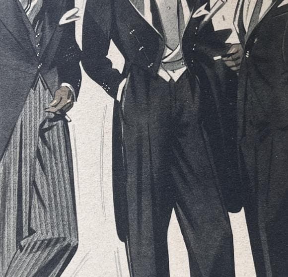 Elegant Men's Formalwear - Vintage Fashion Illustration, Ad 1940' Fashion Man image 3