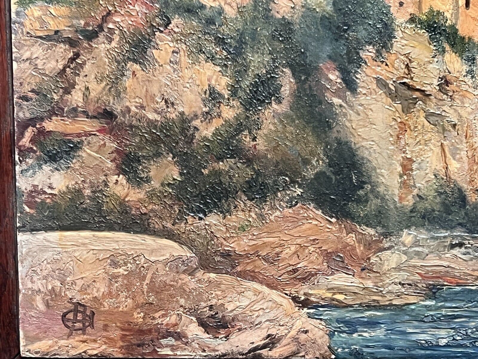 Antique Painting Original Maritime, Sea, Landscap Ile St Marguerite, Cannes 1930 image 5