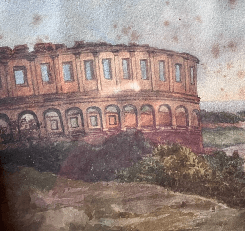 Antique Original Painting signed Italian Landscape, Coliseum image 2